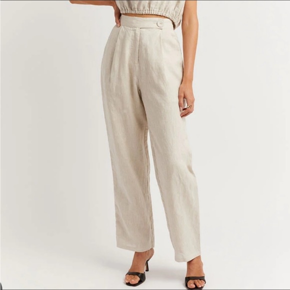 DISSH Pants - Dissh • Tass Natural Linen Tapered Pant Size 6